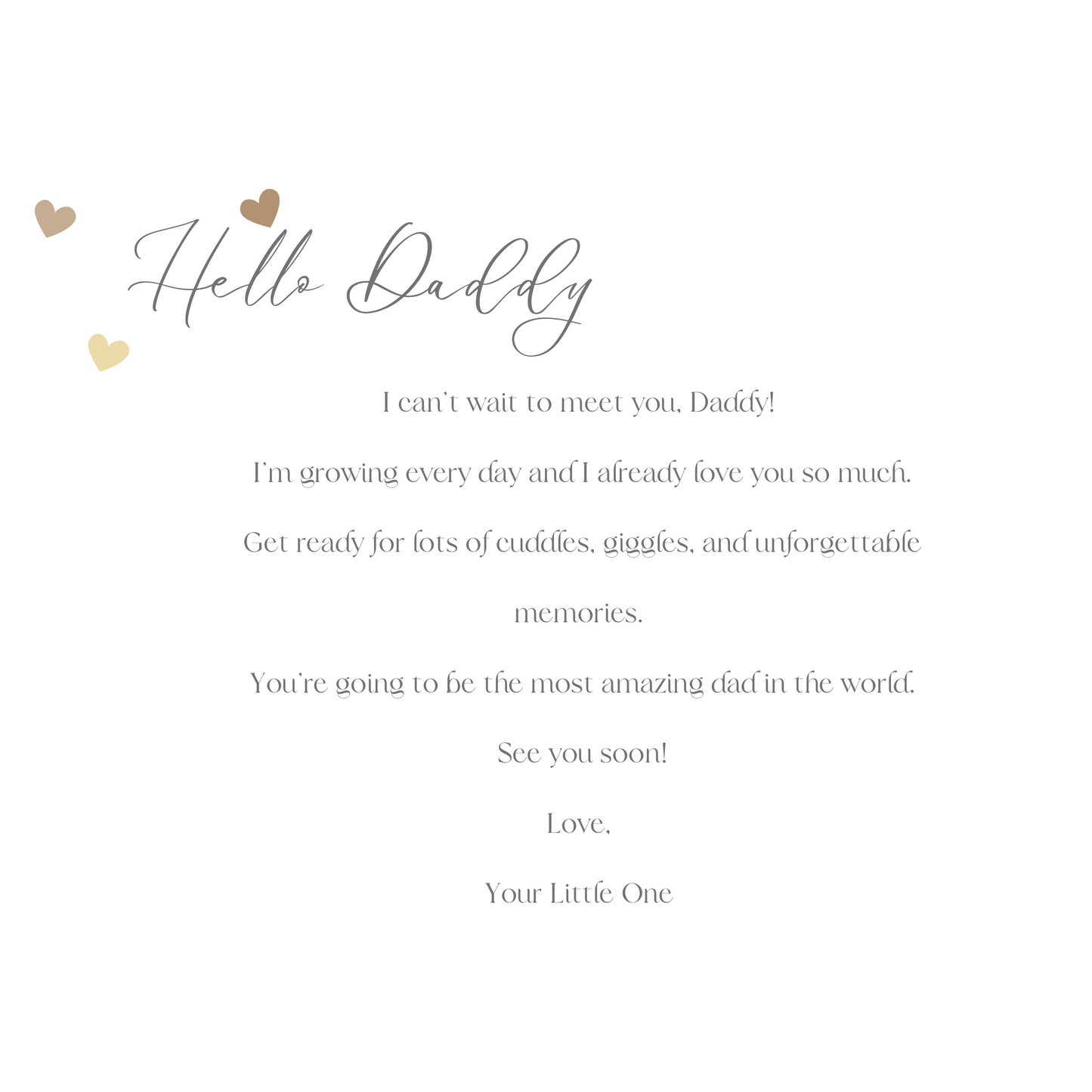 Hello Daddy Pregnancy Announcement Card Cute Baby Reveal Keepsake