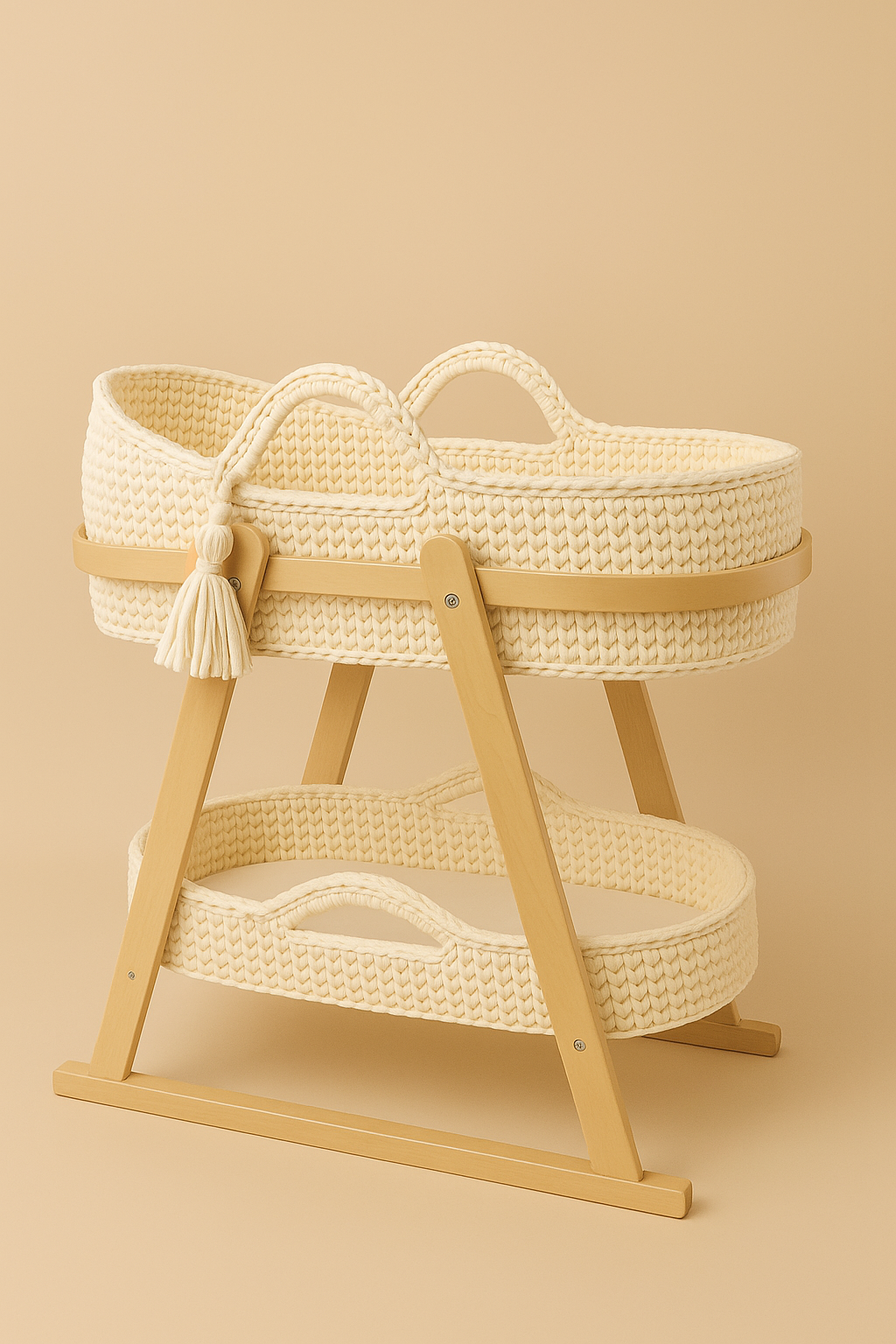The Ayla Rose – Handmade Crochet Moses Basket with Changing Mat and Stand Pre Order