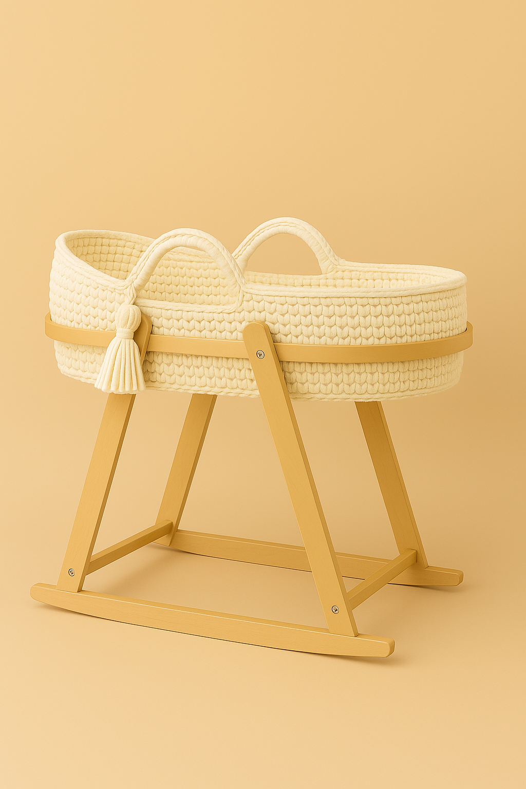 The Saphia Rose – Handmade Crochet Moses Basket with Stand Pre Order
