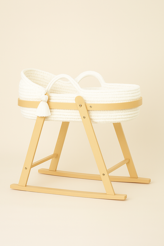 The Saphia Rose – Handmade Crochet Moses Basket with Stand Pre Order